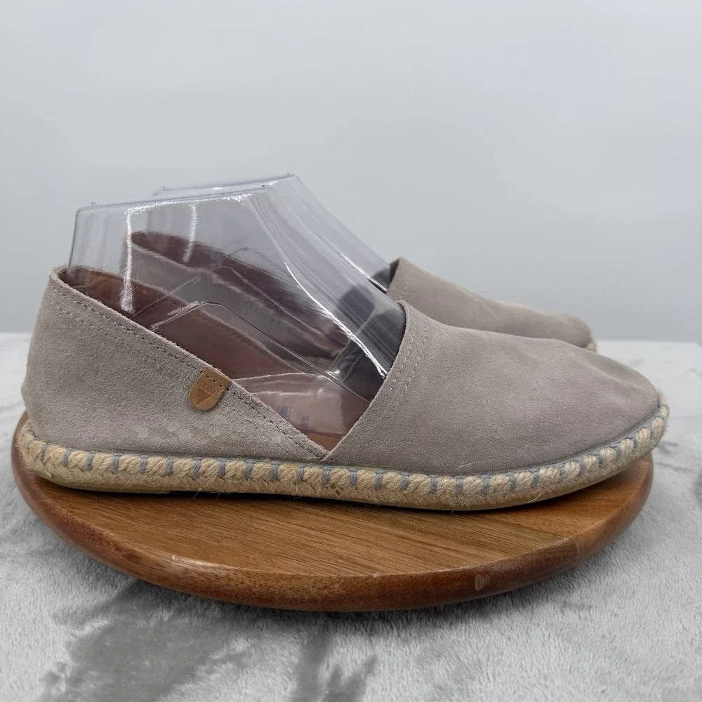 Verbenas Shoes Womens Size 39 US 8.5 Beige Suede Espadrille Lined Leather Flat